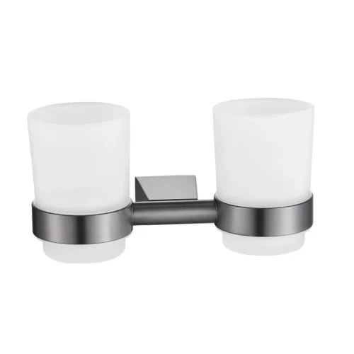 Стакан для ванной комнаты двойной Shevanik SG5722T, оружейная сталь