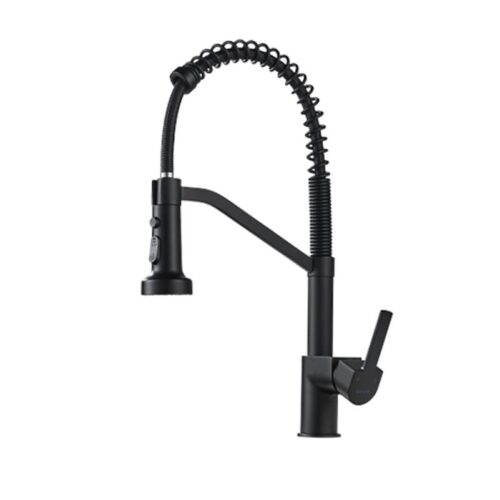 Смеситель для кухни с гибким изливом Shevanik S963H, черный