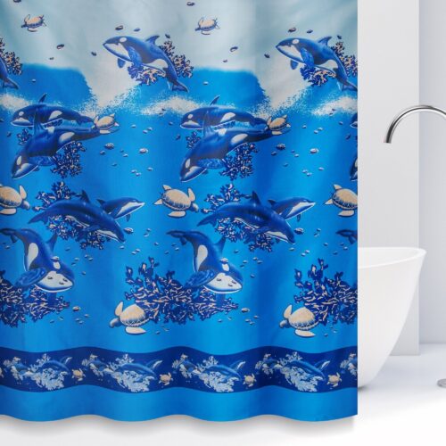 Штора для ванной комнаты Savol S-XK2018E, морской мир