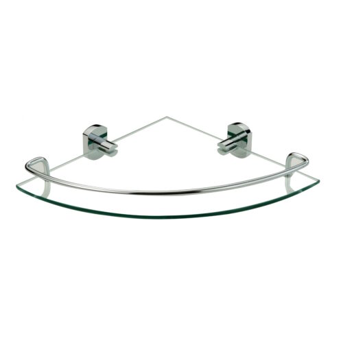 Полка угловая стеклянная Savol S-009973, хром