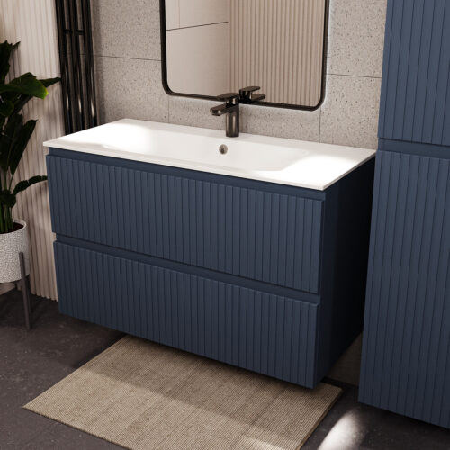 Тумба с раковиной подвесная (100см) Terminus Vatikan VAT101002703101O, серый шёлк