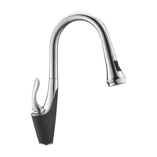 Смеситель для кухни Rose R123H, черный/хром