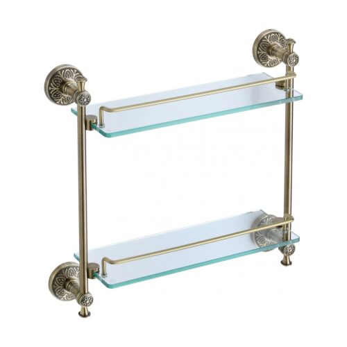 Полка стеклянная S-005822C Savol, бронза