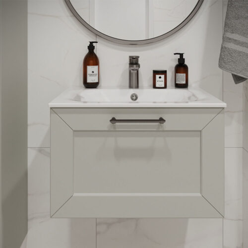 Тумба с раковиной подвесная (60см) Terminus Victoria VIC10601900301O, белый