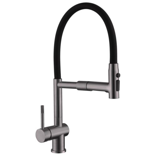 Смеситель для кухни с гибким изливом и режимом душ Fmark FS0152Q, графит