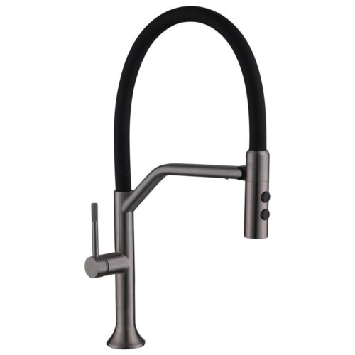 Смеситель для кухни с гибким изливом и режимом душ Fmark FS0052Q, графит