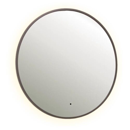 Зеркало Dreja SHINE 80х80 см, метал. рама, графит, беск. сенсор, LED-подсветка, диммер