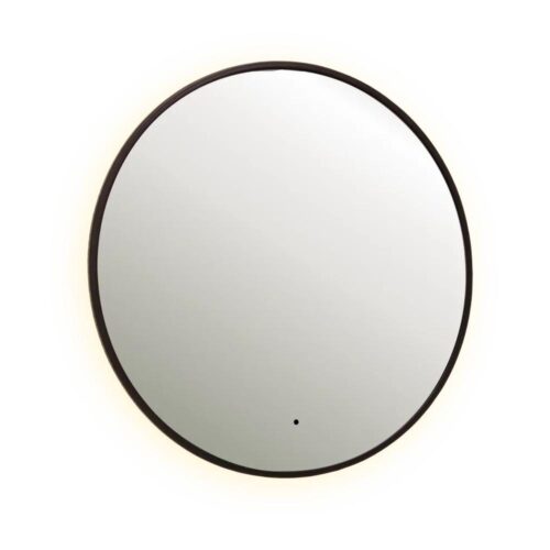 Зеркало Dreja SHINE 80х80 см, метал. рама, черный, беск. сенсор, LED-подсветка, диммер