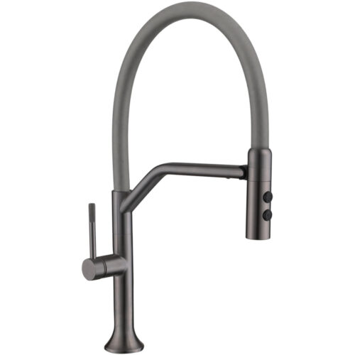 Смеситель для кухни с гибким изливом и режимом душ Fmark FS0052Q-06, графит