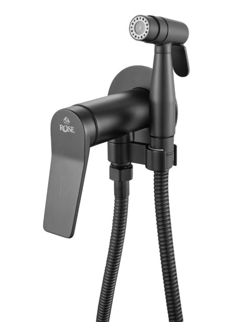 Гигиенический душ со смесителем Rose R2305H, черный