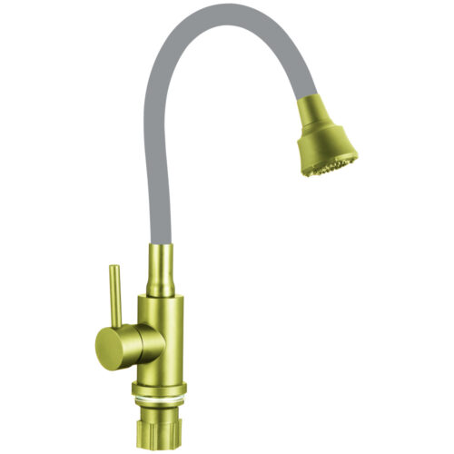 Смеситель для кухни с гибким изливом и режимом душ Fmark FS8288C-04, матовое золото