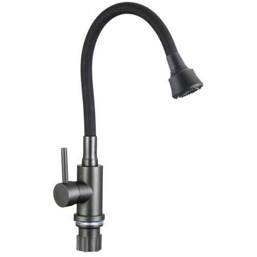 Смеситель для кухни с гибким изливом и режимом душ Fmark FS8288Q-01, графит